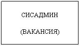 Text Box: СИСАДМИН
(ВАКАНСИЯ)
